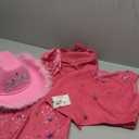 Cowgirl Costume for Girls Princess Dress up Halloween Cosplay Outfits with Hat Ear Clips Glasses (140(7-8T), Rose)