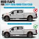 Mud Flaps for Ford F-250/F-350/F-450/F-550 Super Duty 2011-2016 | w/ Fender Flares, All Weather Splash Guards (4pcs)