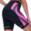 Sportneer Women Padded Bike Shorts - Bicycle Cycling Shorts for Womens Biking 4D Gel Padding for Mountain Bike and Road Bike (X-Small, Black-pink)