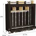 Portable Wardrobe with 4 Drawers, 4 Hanging Rods - 67" Tall Sweater Organizer, Sturdy Easy Temporary Bedroom Wardrobe Organizer, Brown, 18.1"D x 67.7"W x 66.9"H