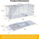 32" Live Animal Traps,Humane Animal Trap for Stray Cats up to 16.5 pounds, Raccoons, Squirrel, Skunk, Mole, Groundhog, Armadillo, Rabbit,Steel Foldable with Pedal Triggers