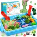 Kaelinda Axolotl Sensory Bin for Kids - Axolotl Toys Sand Sensory Bin with Lid, Art and Craft Axolotl Gifts Sensory Bin Sand for Kids Boys Girls 3-12 years old  Birthday Christmas Gifts