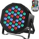 Rechargeable Stage Par Lights U`King RGB 36 LED Battery Powered Par Wireless Uplights with DMX and Remote Control Uplighting Light for DJ Disco Events Wedding Birthday Party Indoor Live Show Bar (36 LED-1 Pack)
