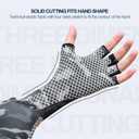 Fly Fishing Gloves Men Sun Sleeves Fingerless UPF Camo Quick-Drying UV Sun Protection for Kayak Rowing Adults Women (Small)