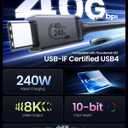 Silkland USB C to USB C Cable 240W, 40Gbps USB 4 Cable [USB-IF Certified] for Thunderbolt 4, 8K/Dual 4K USB C Video Cable Compatible for MacBook, Mac mini, iPhone 17/16, SSD, Monitor, 3.3FT