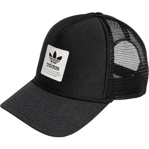 adidas Originals Dispatch Trucker 5-Panel High Crown Mesh-Back Adjustable Strapback Cap (One Size, Black/White)