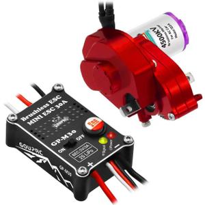 GOUPRC Upgrade 30A Brushless ESC & 1224 4500KV Brushless Outrunner Motor with Transmission for SCX24 RC Crawler Axial 1/24 RC Crawler Buggy Truck