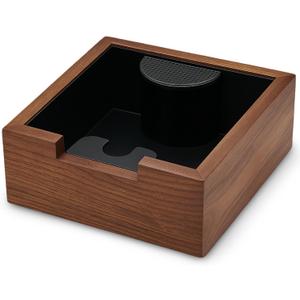 KNODOS Wooden Espresso Knock Box Walnut Dump Bin for Coffee Grounds Disposal Durable, Shock-Absorbent Espresso Machine Accessories, Easy to Clean Tamping Station