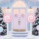 2 Pcs Christmas Inflatable Outdoor Decorations 4 FT Pink Christmas Candy Cane Inflatable Column Decoration for Winter Xmas Lawn Yard Garden Decor(Classic Candy)