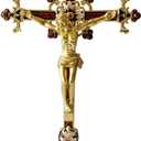 Pasiir 13 Inch Metal Hand Painted Jesus Christ Crucifix Religious Cross INRI Decor Standing Cross Gifts Home Decoration