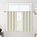 ChrisDowa 100% Blackout Ivory Solid Curtains 54 Inches Long 2 Panels for Bedroom Living Room,Farmhouse Room Darkening Thermal Insulated Soundproof Grommet Top Window Treatment Drapes,52x54