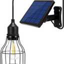Solar Lights Outdoor Dusk to Dawn Shed Light 9.8FT Extension Cable Solar Powered Bulb Pendant Waterproof for Indoor, Chicken Coop, Porch, Gazebo, 3000K Warm
