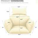 Egg Chair Cushion Replacement 47x31.5x4.7 Inch -Thicken Foldable Removable Waterproof Egg Chair Cushions with Headrest, Outdoor Hanging Chair Cushion, Patio Swing Cushions Beige