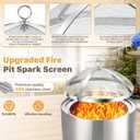 Fire Pit Spark Screen for Solo-Stove Bonfire 19.5", Stainless Steel Bonfire Sheid Accessories with Removal Handle, Firepit Screens Cover Detachable Mesh Lid for Backyard, Beach, RV Camping