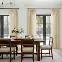 Beige Linen Sheer Curtains 96 Inches Long Memory Shape Trained Pinch Pleated Curtain for Living Room with Hooks Rings Back Tab Pinch Pleat Drapes 96 Inch Length for Boho Bedroom Dining Room 1 Panel