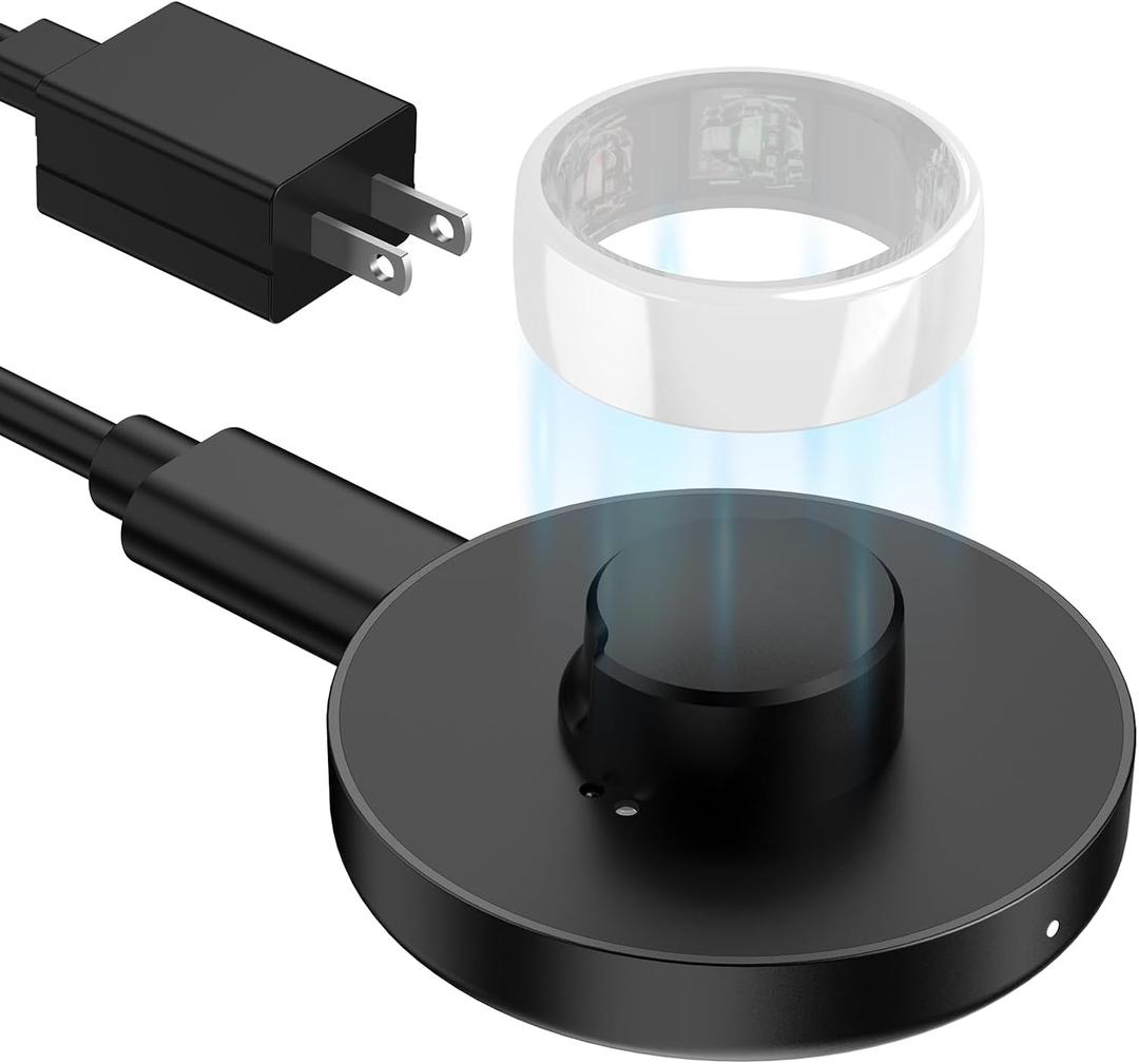 Compatible with Oura Ring Gen 3 (Size10) Charger Fast Charging Dock with Infrared Sensing, Auto Stop Protection, Indicator, Non-Slip Base, Charger for Smart Ring Includes 59 Inch USB-C Cable