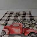 Christmas Pillow Covers 22 x 22 Set of 2 Buffalo Plaid Throw Pillow Cases Christmas Tree Red Truck Cushion Cover Xmas Black and White Check Pillow Cover for Outdoor Couch Patio Decor