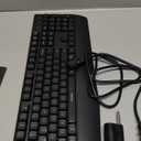 TSJ OFFICE Desktop Whiteboard Dry-Erase-Board - Computer Keyboard Stand White Board Surface Pad with Drawer, Desk Organizers with Accessories for Office, Home, School Supplies (Grey Base/ Black Glass)