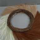 Perfnique Pampas Grass Wreath, 25'' Faux Pampas Wreath for Front Door, Artificial Pampas Wreath for All Seasons, Boho Wall Decor, Farmhouse Pampas Grass Garland, DIY Wreath Arrangement 