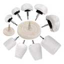 11 Pcs Buffing Wheel Set for Drill, Polishing Tool Kit, 1/4 Hex Shaft Cotton Grinding Head for Rotary Tools