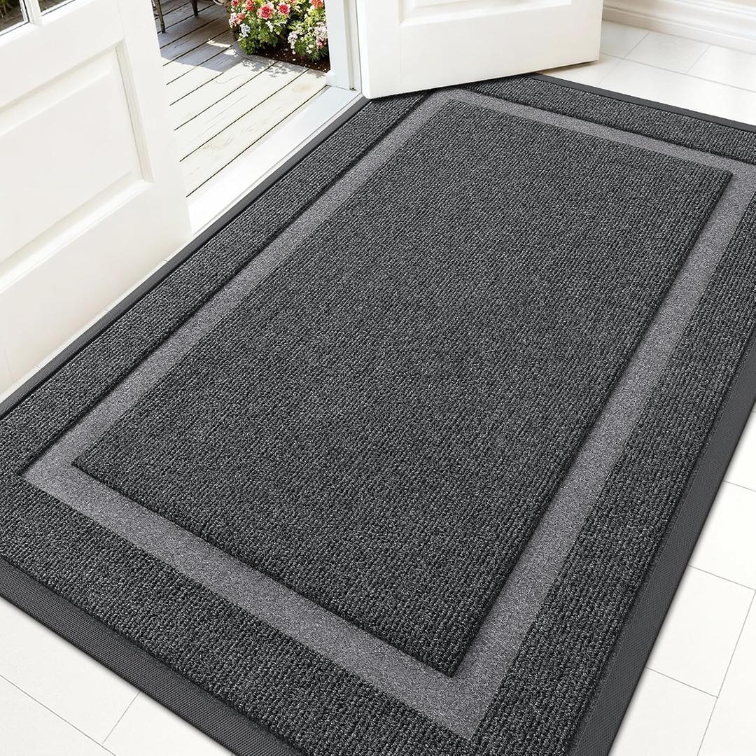 OLANLY Front Door Mat Outside 59x30, All-Season Heavy-Duty Rubber Doormat