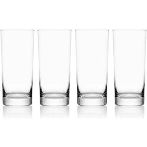 Mikasa Lana Tall Beverage Highball Glass Cups, Set of 4, 16 Ounce, Clear