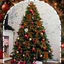 30 Pcs Christmas Velvet Ribbon Bows 6.7 Inches Vintage Xmas Tree Bow Decorations for Gifts Christmas Tree Wreath Home Door Cabinets Furniture Kitchen Party Decor(Brown)