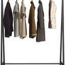 DR.IRON Black Metal Clothing Rack, Industrial Clothes Rack with Top Rod Heavy Duty Clothing Rack for Hanging Clothes for Home Bedroom,Clothing Store, Laundry Room