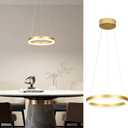 12" Gold Led Ring Chandelier Ring Modern Led Chandelier Modern Pendant Lights Adjustable Height Light Contemporary Light Fixture for Kitchen Island Bedroom Kitchen Island Dining Room (1Ring-11.8")