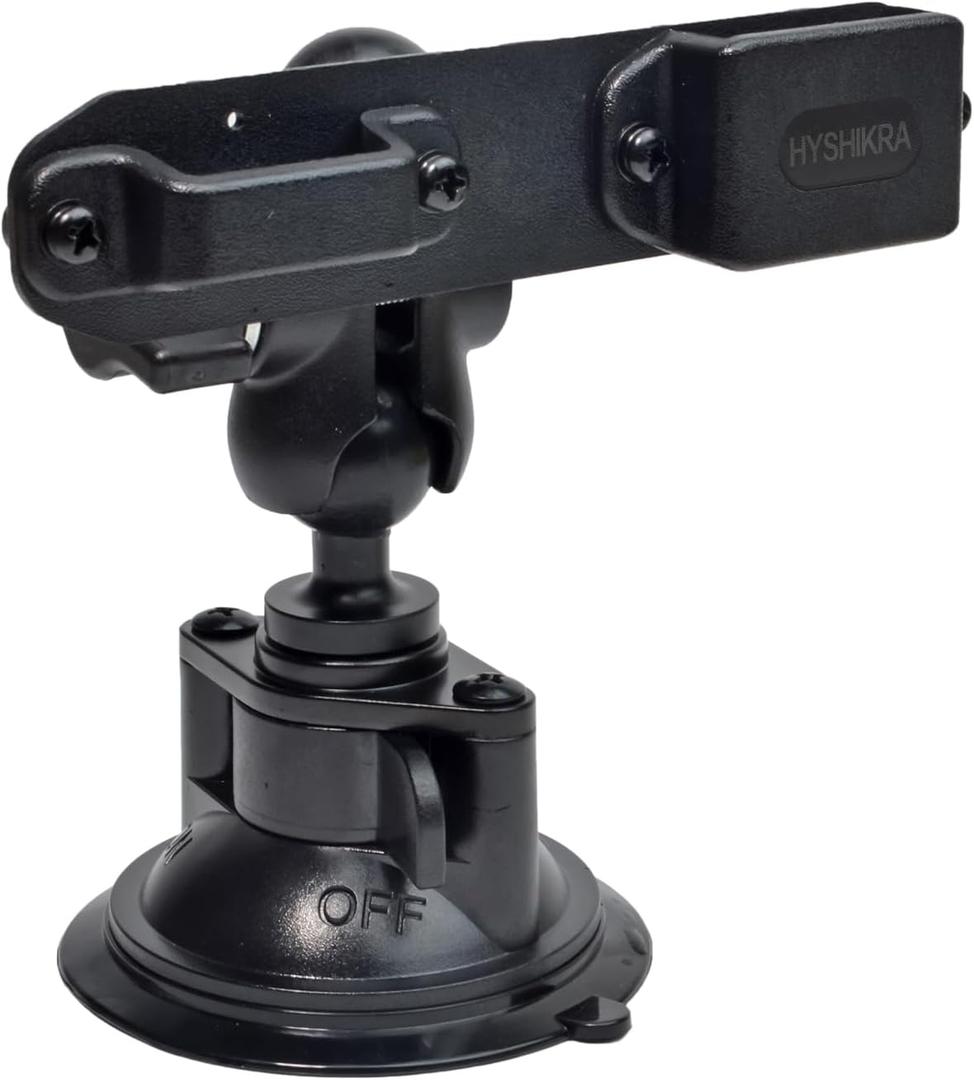 Handheld Radio and Mic Mount, Suction Cup Walkie-Talkie Holder Windshield/Dashboard Compatible with Kenwood Baofeng UV5R Motorola Talkabout Midland Cobra Yaesu Two Way Radio