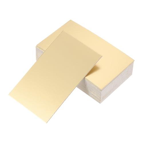 MECCANIXITY 50 Business Card Stock 3.5" x 2" Blank Business Cards for Laser Printer Small Message Note Card Graffiti Scrapbooking DIY Thanks Cards, Golden