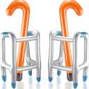 Aoriher 4 Pieces Inflatable Walker and Cane Over the Hill Gag Gifts Blow up Walker Old Man Costume Accessories Retirement Party Decorations Joke Prop for Cosplay Costume Party Favors Supplies