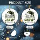 2 x Hunting Crew Ornament 2025  Born to Hunt Forced to Work Funny Hunter Ornament for Men, Dad, Husband, or Grandpa  Camo Santa Hat Deer Antler Design, Outdoor Sportsman Christmas Ornament, Rustic Gift