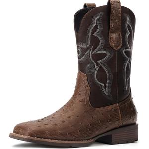Cowboy Boots For Men - Western Boot Men's Cowboy Boots With Square Toe | Cowboy Western Boot | Pull-on Boots| Old West Style Embroidered, US 10
