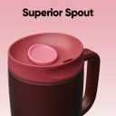 Owala SmoothSip Slider Stainless Steel Insulated Travel Mug with Handle, 100% Leak Proof, For Hot and Cold Drinks, Travel Friendly with Sliding Lock Lid, 12oz, BPA Free, Leak Proof, Black Cherry