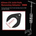 Inner CV Axle Removal Tool 63mm with Nut, Front Wheel Drive CV Joint Puller Adapter, Fits Slide Hammers with 5/8"-18 Threads CV Joint Fork Adapter