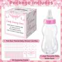 Glenmal 52 Pcs Baby Shower Games Gift Sets Large Baby Bottle for Shower Game Guess How Many Candies Decorations for Gender Reveal (Pink Bow)