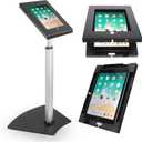 Pyle Home iPad Compatible Tablet Stand, Tamper Proof Screen Holder, 27.56'' - 43.31'' Adjustable AntiTheft Floor Stand, Works With 9.7'' Touchscreens, Cable Management, Durable Design For Public Use
