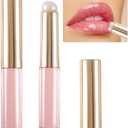 Mxxipp 2pcs Silicone Lip Brush, Portable Round Head Lip Brushes Applicator with Cover, Reusable Makeup Brush Beauty Tool for Lipstick Lip Gloss Balm Mask Concealer Eyeshadow Manicure- Pink, Set of 3