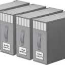 StorageTastic 4 Pack Bed Sheet Closet Organizers and Storage,Sturdy Foldable Storage Containers with Window and Label,Storage and Organization for Bedding Sheets,Duvet Covers,Blankets (Grey)
