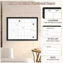 DOLLAR BOSS Magnetic WhiteBoard Calendar, 36x24 in, Dry Erase Board, Black