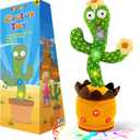 Ayeboovi Dancing Talking Cactus Toys for Baby Toddler, Interactive Talking Cactus Baby Toys Repeating Record What You Say, Volume Adjustable Singing Mimicking Toy with 120 Songs for Boys Girls Gifts