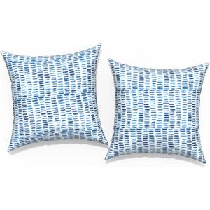 Outdoor Throw Pillow Covers 18x18, Decorative Pillow Covers for Patio Furniture, Modern Cushion Cases for Garden Couch Home Sofa Bed Office Chair, Pack of 2, Pebble Blue