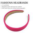 Wisecy Headbands for Women Non Slip Trendy Headbands for Women's Hair 1 inch Wide Cute Head Bands for Girls, Elastic Hair Bands for Women's Fashion Accessories (5Pcs) (Black, blue, rose red, pink, white)