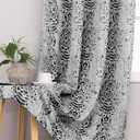 Patterned Living Room Curtains Drapes 108 Inch Long 2 Panels,Extra Long 50% Blackout Black Out Light Filtering Back Tab Boho Print Pattern 9FT Length Ceiling Curtains for Tall Window,Black