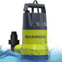 SHANGDA Sump Pump Submersible Water Pump 1.5HP 5500GPH Portable Water Transfer Draining Pump Utility Pumps for Pool Basement Hot Tub Garden with Adapters