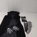 BILLMOSS Halloween Grim Reaper Costume - Hooded Cloak Velvet Black Cloak with Scythe Skull Mask Skeleton Gloves Grim Reaper Party Costumes for Kids