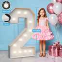 4FT Marquee Light Up Numbers 2,Party Decoration Large Marquee Light Up Letters with Weighted Water Bag,Pre-cut Foam Board Set Can Be Used for Birthdays,Weddings,Baby Anniversaries