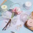 3 Rolls Iridescent Organza Ribbon Sheer, 1.57" Wide Iridescent Chiffon Ribbons, Easter Craft Decorative Ribbon, Colored Clear Chiffon Tulle for Flowers Gift Wrapping Wedding Invitations