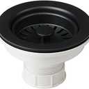 Kraus Kitchen Sink Strainer for 3.5-Inch Drain Openings in Black, PST1-BL